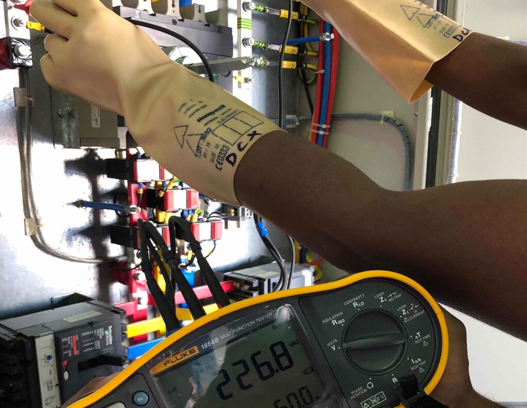 DCX Energy and Power Quality team performing Phase Sequence Testing