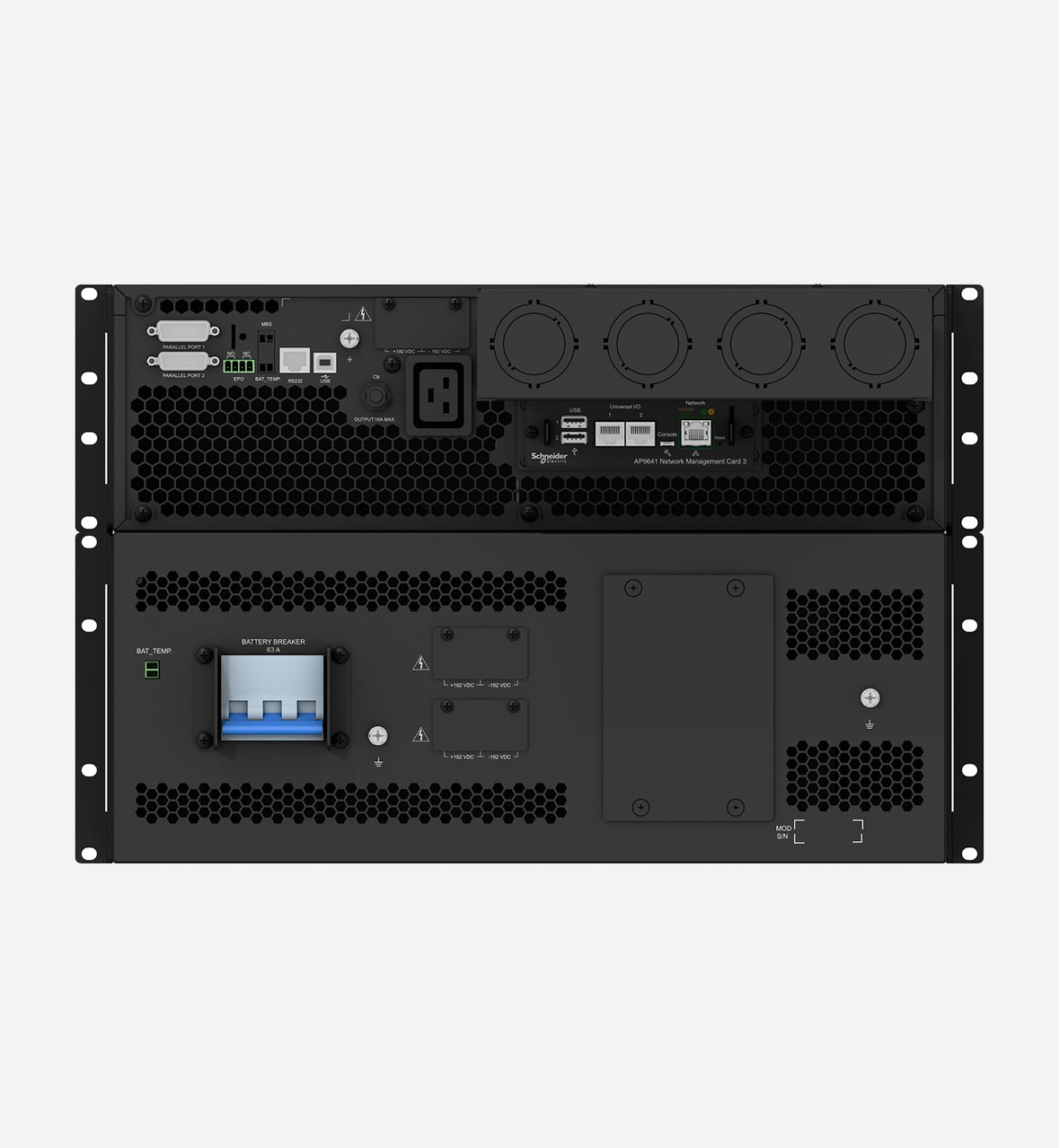 APC Smart-UPS On-Line, 15kVA/ 20kVA, Rack/Tower, 230V/380V... 415V, Hard wire 5-wire(3P+N+E) +3-wire(1P+N+E), Network Card, W/O rail kit - Image 8